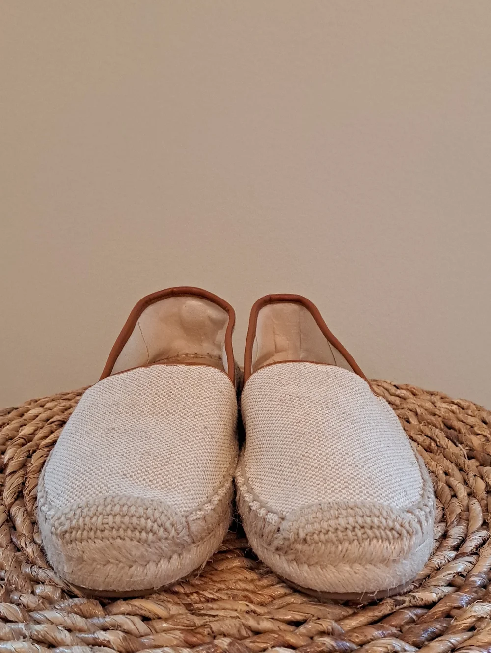 NWOT J.Crew Factory Womens Summer Beige Linen Canvas Espadrille Loafers 7.5